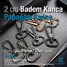 20 mm Badem Kanca - Papağan Kanca A 548