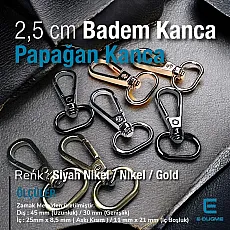 25 mm Badem Kanca - Papağan Kanca - Yaylı Döner Kanca A 549