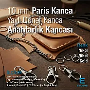 10 mm Paris Kanca Yaylı Döner Kancalar - Anahtarlık Kancası - Papağan Kanca A 578