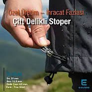 İki Delikli Metal Stoper 4,5 mm Delik Çaplı Şık ve Estetik Model - Zamak Stoper CGT0001