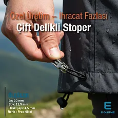 Two Hole Metal Stopper 4.5 mm - 0,18" Hole Diameter Stylish and Aesthetic Model - Zamak Stopper CGT0001
