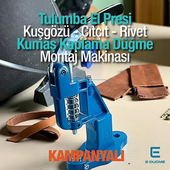 Tulumba El Presi Kuşgözü Çıtçıt Kumaş Kaplama Düğme Uygulama Makinası M0099