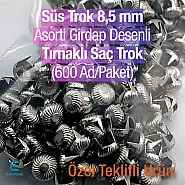Prong Stud 8,5 mm Asorti Six Legged Swirl Pattern Metal Trok (650 pcs / Package) TR0027PKAS