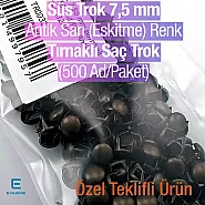 Süs Trok 7,5 mm Antik Sarı Renk Tırnaklı Saç Trok (500 Ad/Paket) TR0032PKA