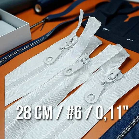 28 cm Tip 6 Naylon Mont Fermuarı – Açık Uçlu (Separe) ZPHSN0028T6
