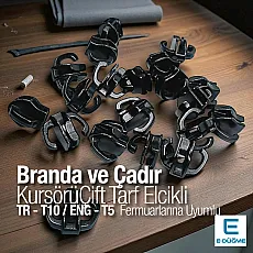 Çift Elcikli Tip 10 Naylon Fermuar Kursörü Çadır Fermuarı Kursörü IN002N10C