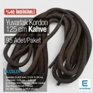 Yuvarlak Kordon 125 cm Pamuk Kahve 95 Adet Promosyonlu Satış PROMOYKRD00Brown