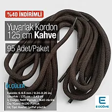 Braided Cord 130 cm - 1,42 yd Cotton Brown PROMO PROMOYKRD00Brown