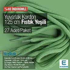 Braided Cord 130 cm - 1,42 yd Cotton Pistachio Green PROMO PROMOYKRD00PFGreen