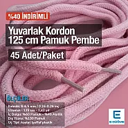 Yuvarlak Kordon 125 cm Pamuk Pembe 45 Adet Promosyonlu Satış PROMOYKRD00PPink