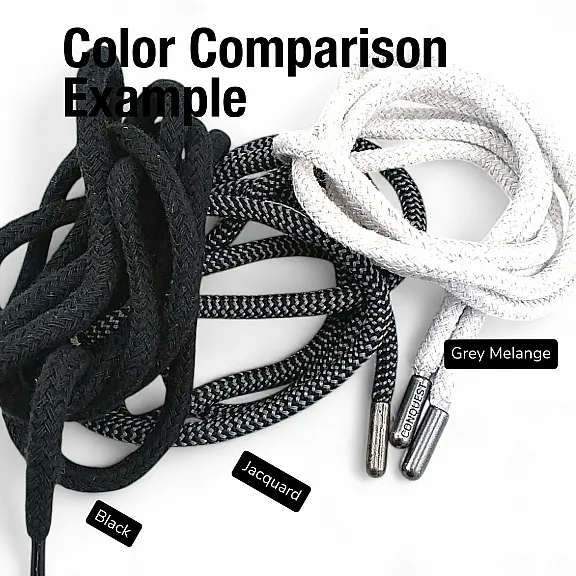 Braided Cord 130 cm - 1,42 yd Cotton Black Tres Cord 100 Pcs YKRD00PBlack