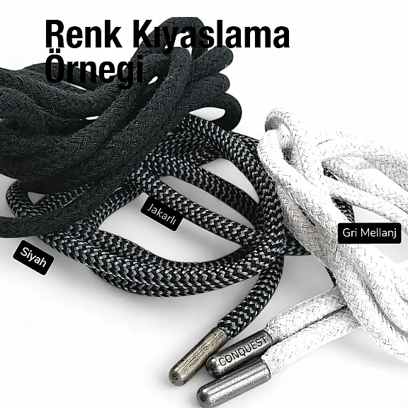 Yuvarlak Kordon 130 cm Pamuk Gri Melanj Tres Kordon 100 Ad YKRD00PGMelanj