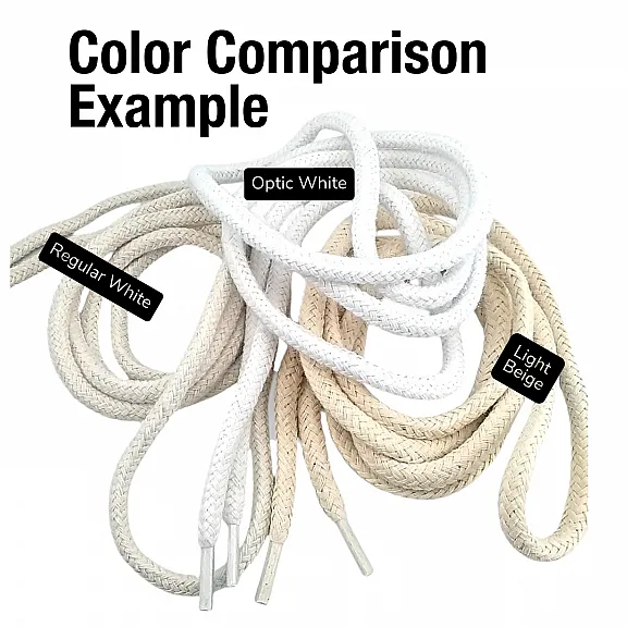 Braided Cord 130 cm - 1,42 yd Cotton Optic White Tres Cord 100 Pcs YKRD00PAbej