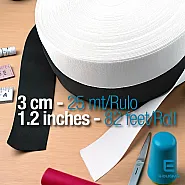 Dokuma Lastik 3 cm - 25 mt/Rulo DOKL00030