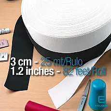 Dokuma Lastik 3 cm - 25 mt/Rulo DOKL00030