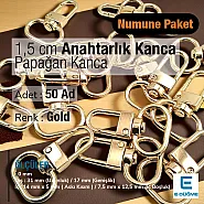 1,5 cm Anahtarlık Kanca Gold  Renk Papağan Kanca 50 Adet /Paket A 546 PROMO