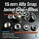 15 mm Alfa Çıt çıt Düğme Black Nikel Pirinç Çıtçıt Düğme 250 Ad/ Pack C0001PRPROMO