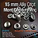 15 mm Alfa Çıt çıt Düğme Black Nikel Pirinç Çıtçıt Düğme 250 Ad/ Pack C0001PRPROMO