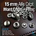 Alfa Çıtçıt Düğme Pirinç 15 mm Metal Çıtçıt Düğme C0001PR