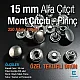 15 mm Alfa Çıt çıt Düğme Black Nikel Pirinç Çıtçıt Düğme 250 Ad/ Pack C0001PRPROMO