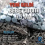 Kapaklı Bebe Çıtçıt 9,5 mm Pastel Mavisi Boyalı Paslanmaz 250 Ad/Paket C0014PromoPBlue