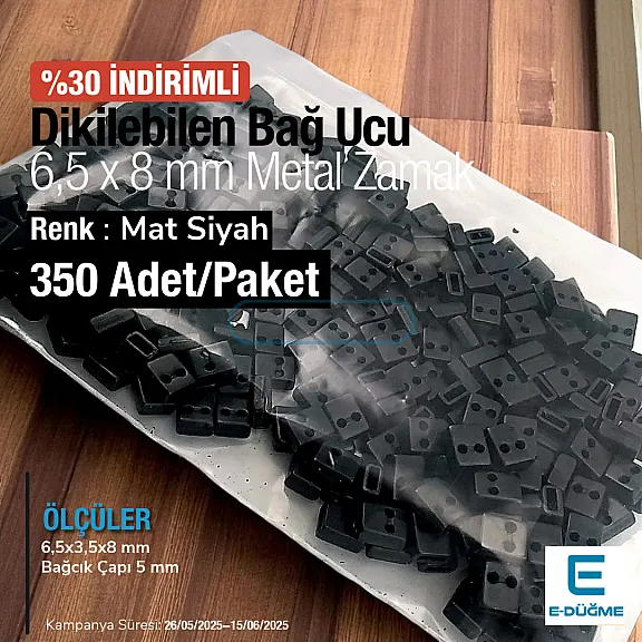 Sewable Tie End Promotion Package 6.5 x 8 mm Entry 5 mm - 0,20" 350 Pieces/Pack E 2004 PROMO