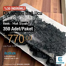Sewable Tie End Promotion Package 6.5 x 8 mm Entry 5 mm - 0,20" 350 Pieces/Pack E 2004 PROMO