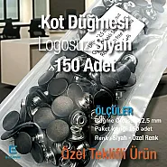 Kot Düğmesi 12,5 mm Oynar çanaklı Metalik Siyah 150 Adet/Paket KD0012503PROMO