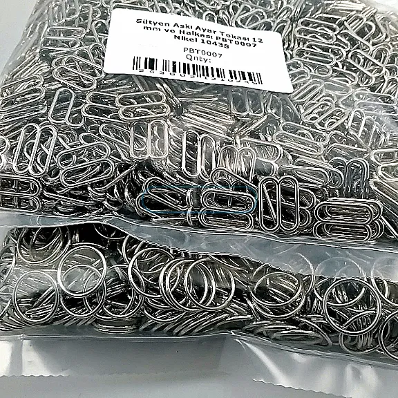 12 mm  Sütyen Askı Ayar Tokası ve Halkası Free Nikel 500 ad/Paket PBT0007PROMO