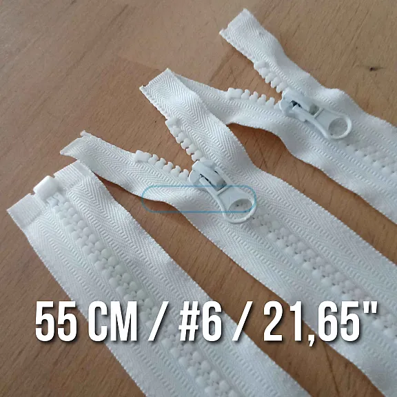 55 cm #5 21,66" Molded Plastic Jacket Zipper Separated ZPK0055T5PROMO