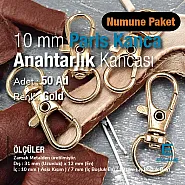 10 mm Anahtarlık Kancası - Paris Kanca Yaylı Döner Kancalar - Papağan Kanca (100 Adet/Paket) S1351