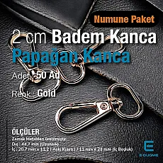 20 mm Yay Kanca - Badem Kanca - Papağan Kanca (100 Adet/Paket) S24696