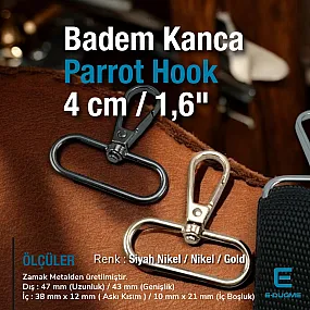 4 cm 1,6" Spring Swivel Hook - Almond Hook - Parrot Hook S25145