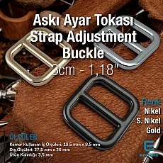 2 cm Kare Ayar Tokası Özel Metal Kaplama Renk - Tasma Ayar Tokası S 1955