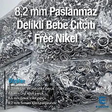 8 mm Klikıt Çıtçıt - Bebe Çıt Çıtı 1000 Adet Paslanmaz ERBCLK0008P