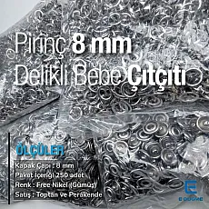 8 mm Klikıt Çıtçıt - Bebe Çıt Çıtı 1000 Adet ERBCLK0008P