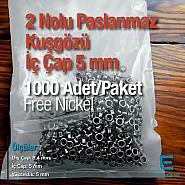 2 Nolu Paslanmaz Kuşgözü İç Çap 5 mm 1000 Ad/Paket ER0002PPK