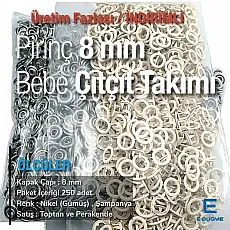 8 mm Bebe Çıt Çıtı 700 Adet Ecru Renk Klikıt Çıtçıt ERBCLK0008PECRU
