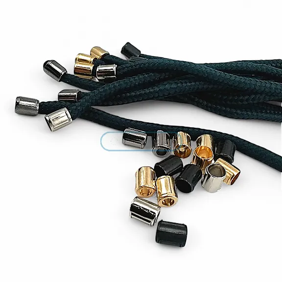 Metal Bağ Ucu 4 mm Kordon Girişli Küçük Silindir Model - Desenli Ve Estetik Tasarımlı E 2253