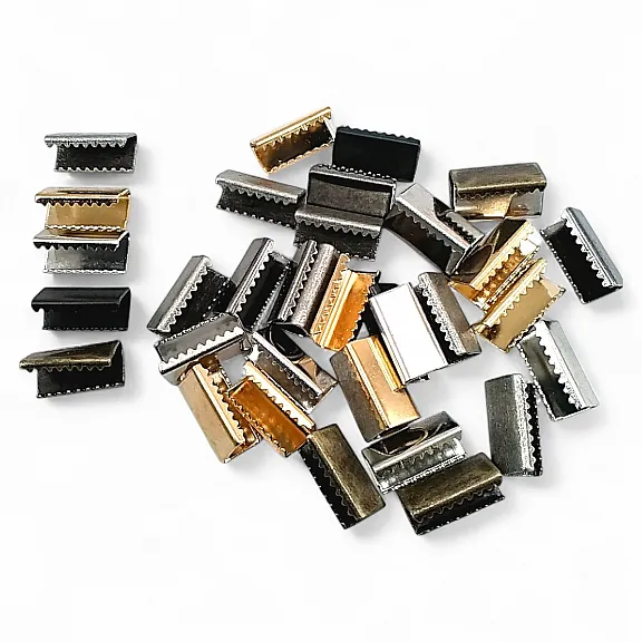 Bağucu Kıstırma 14 mm x 7 mm - Pirinç Açık Kenarlı Kıstırma Bağ Ucu DGK0015
