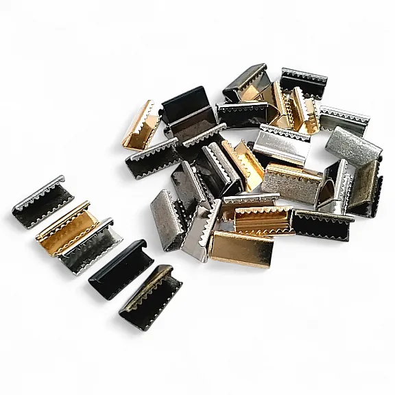 Bağucu Kıstırma 14 mm x 7 mm - Pirinç Açık Kenarlı Kıstırma Bağ Ucu DGK0015