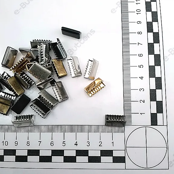 Cord End Pinch 16 mm x 8.3 mm - Brass Open Edge Pinch Cord End DGK0015K