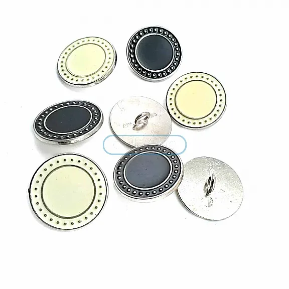 Enamel Footed Button Edges Dotted 22 mm - 36 Length D 0004