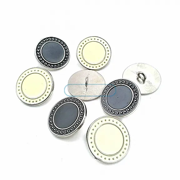 Enamel Footed Button Edges Dotted 22 mm - 36 Length D 0004