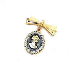Female Face Gold Color Medal Type Brooch BRS0003