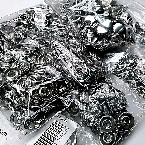 9.5 mm Baby Snap Fasteners  With Prong Cap Stainless Steel Prong Snap Fastener 720 Pcs/Pack C0014P