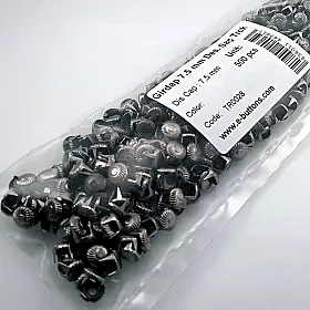 Süs Trok 7.5 mm Siyah Nikel Renk Girdap Desenli Tırnaklı Saç Trok (500 Ad/Paket) TR0028PK