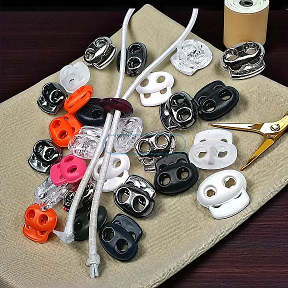Plastik Stoper İki Delikli 4 mm Delik Çaplı Üstten Basmalı - Ay Model Stoper H002807