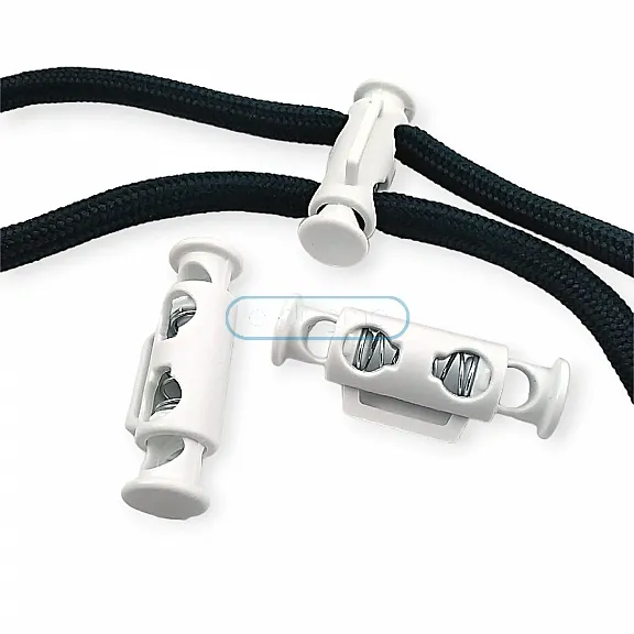 İki Delikli Plastik Stoper 6 mm Delik Çaplı Üstten - Alttan Basmalı - Yandan Köprülü H005049