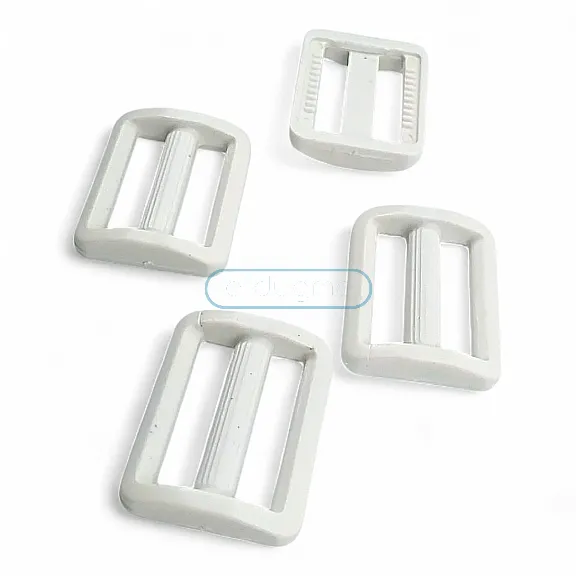 Strap Adjustment Buckle 2 cm - 0,79" Plastic Light Center Curved H002909